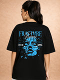 Zwuri Women | Fracture - Pitch Black Oversized Hoodie