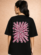 Zwuri Women | Hologram - Pitch Black Oversized T-Shirt