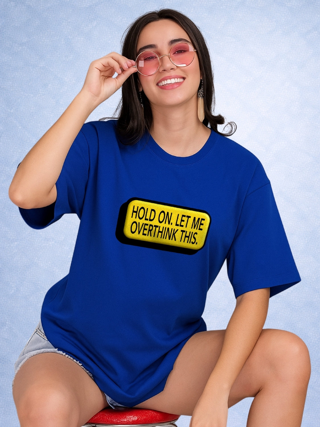 Zwuri Women | Overthink - Ocean Breeze Oversized T-Shirt