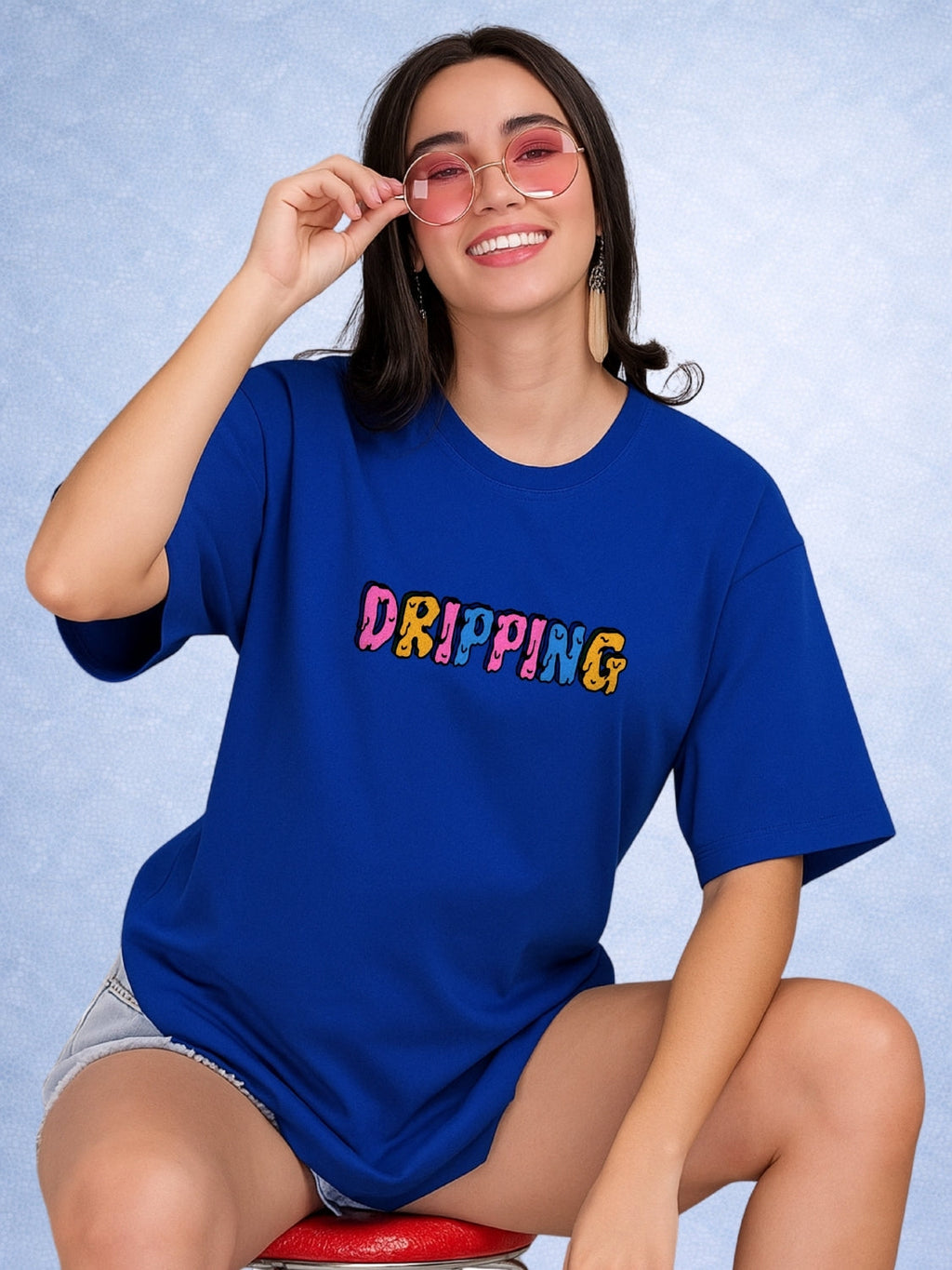 Zwuri Women | Dripping - Ocean Breeze Oversized T-Shirt