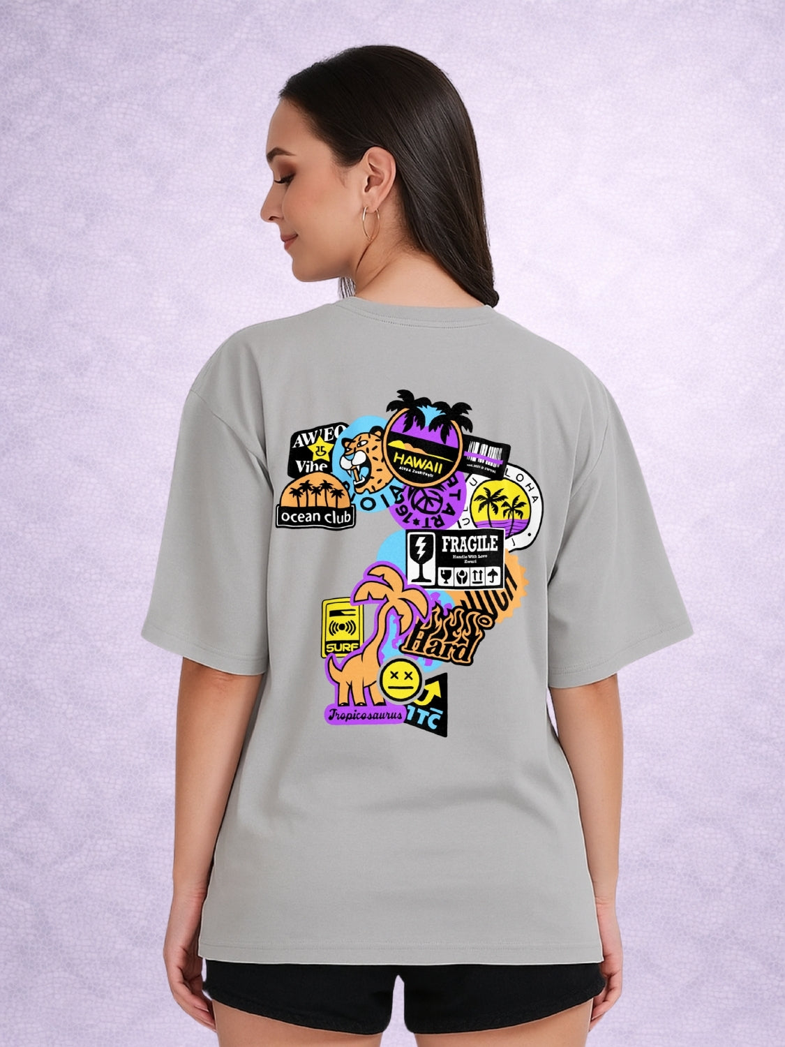 Zwuri Women | Aloha - Concrete Jungle Oversized T-Shirt