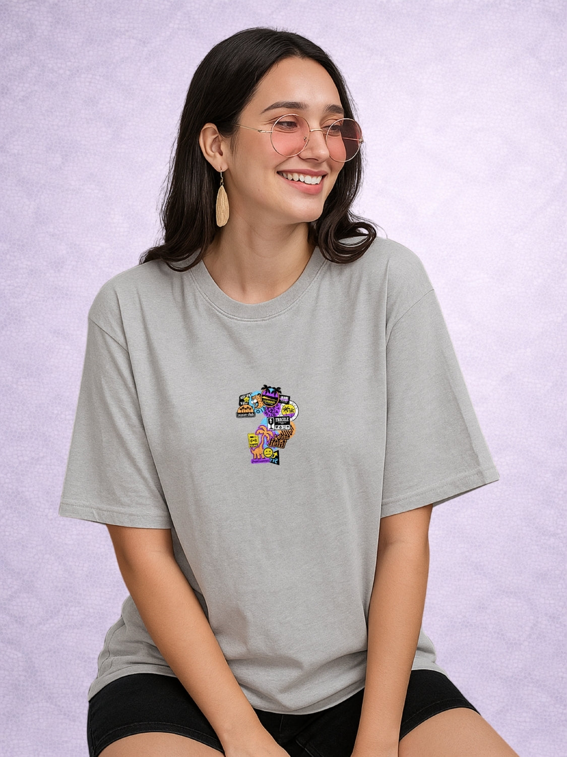 Zwuri Women | Aloha - Concrete Jungle Oversized T-Shirt