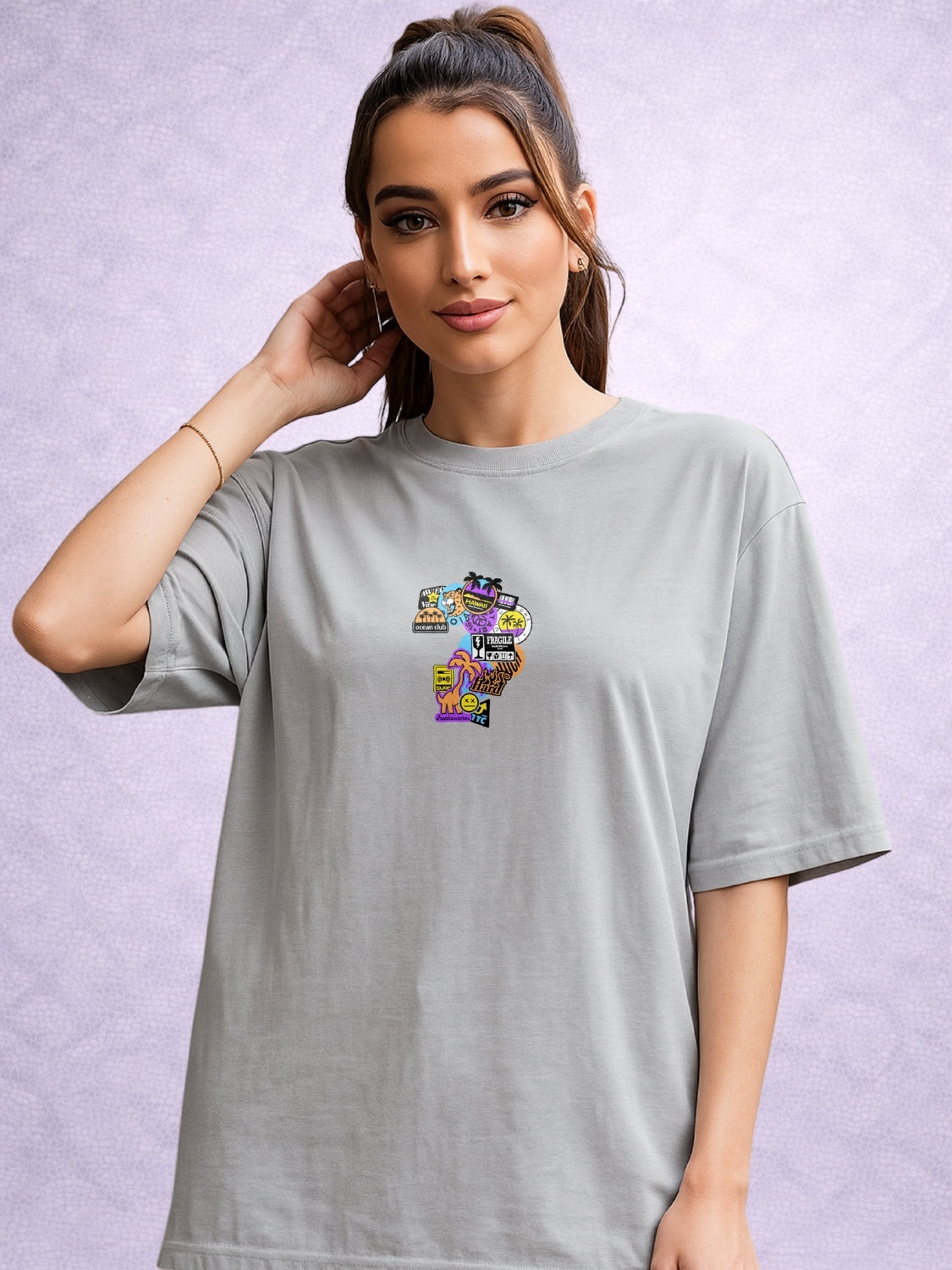 Zwuri Women | Aloha - Concrete Jungle Oversized T-Shirt