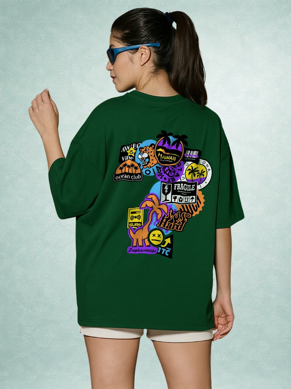 Zwuri Women | Aloha - Jungle Vibe Oversized T-Shirt