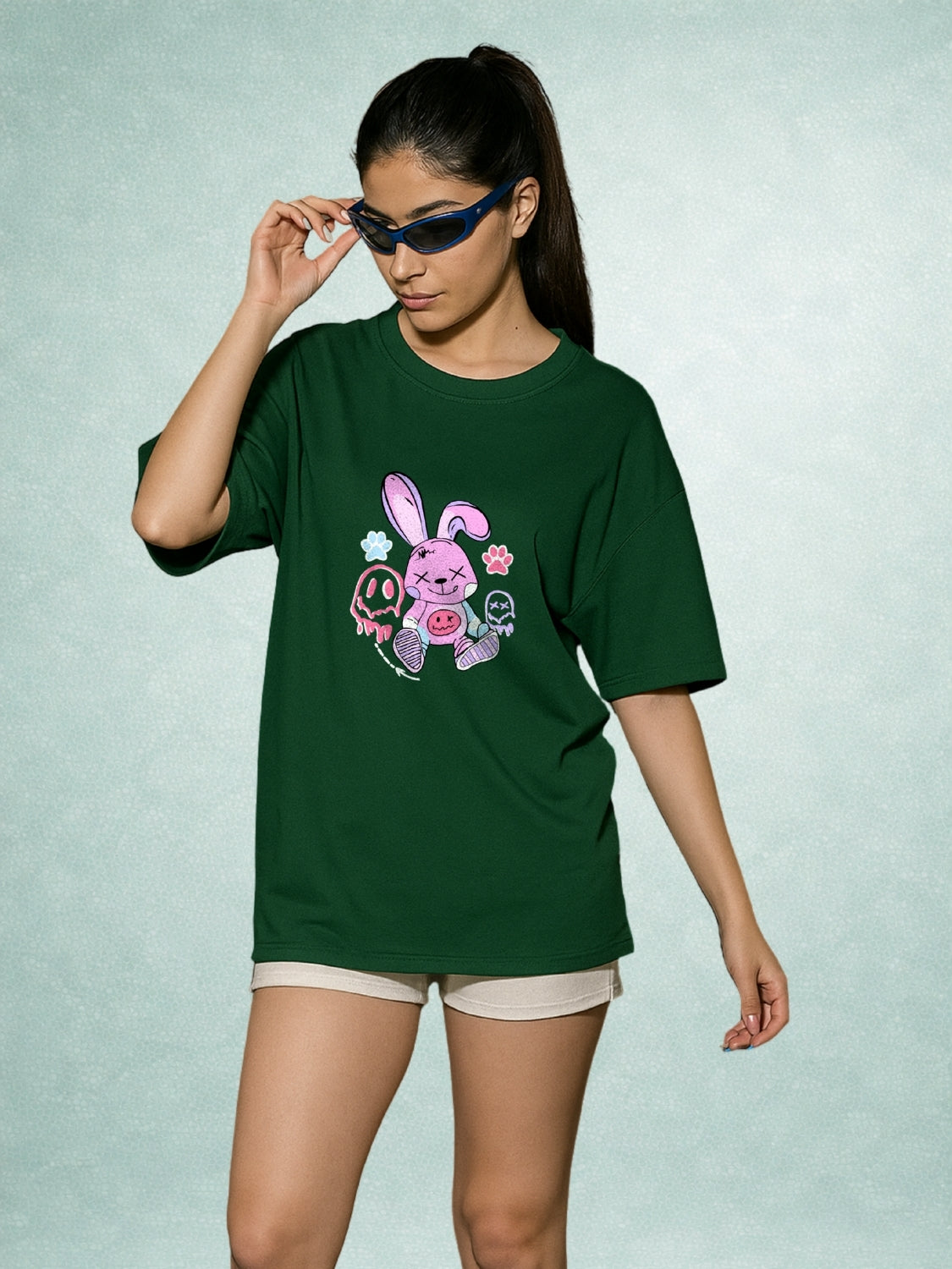 Zwuri Women | Bunny - Jungle Vibe Oversized T-Shirt
