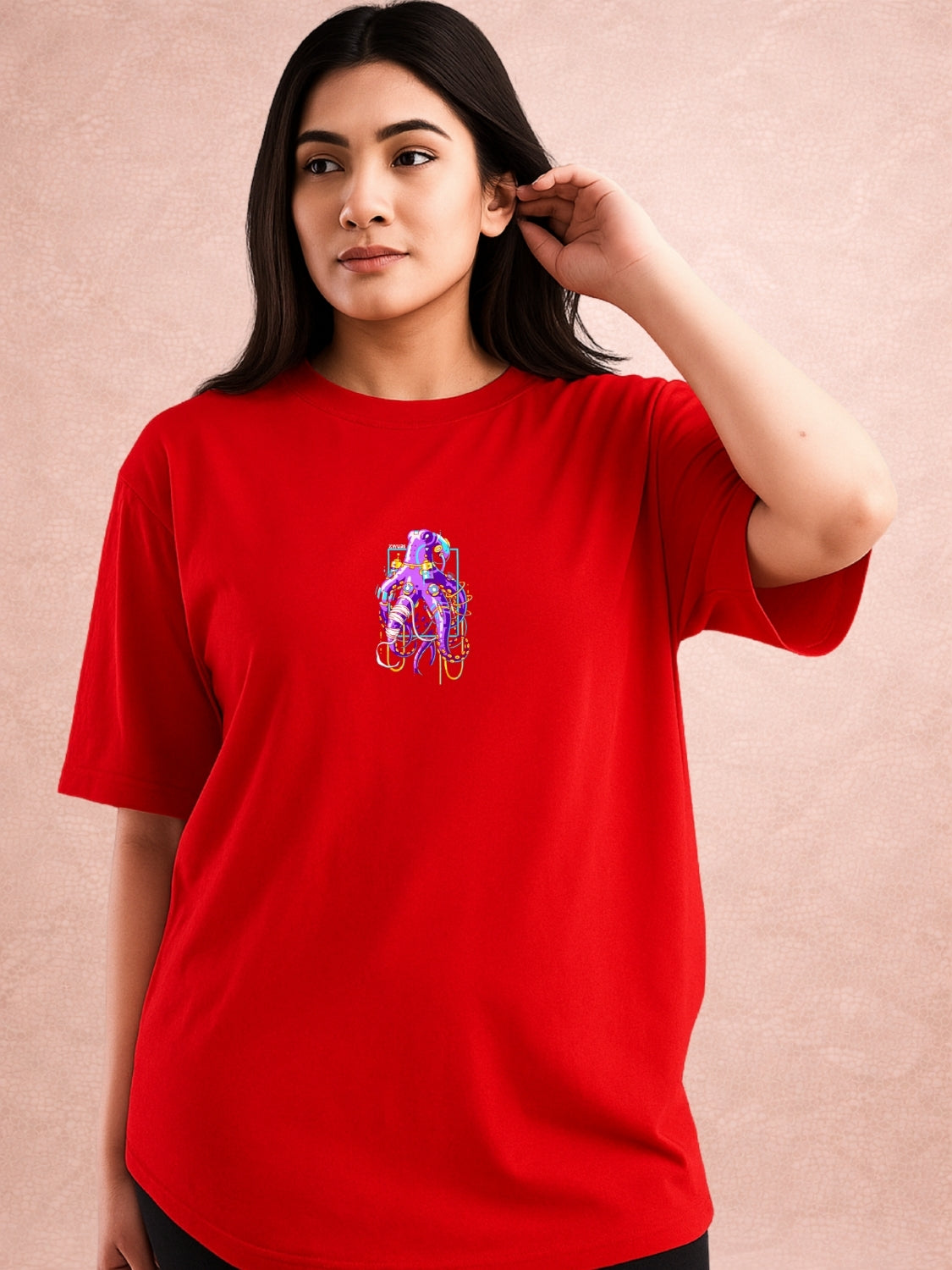 Zwuri Women | Octahand - Cherry Bomb Oversized T-Shirt