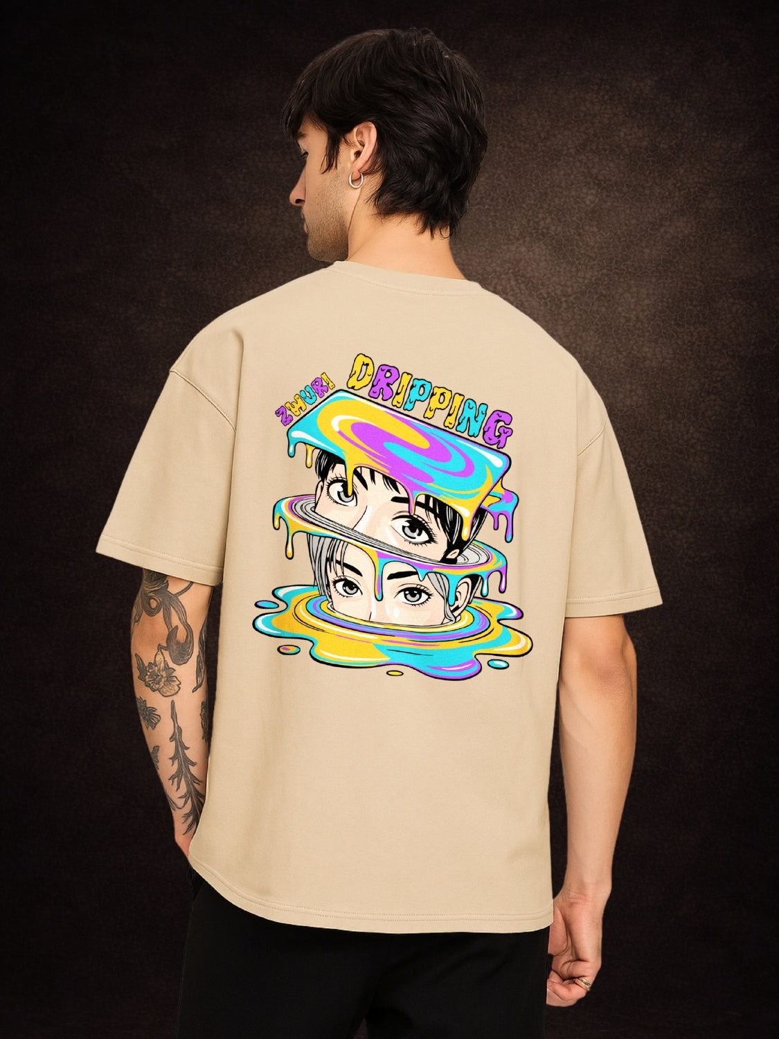 Zwuri Men | Dripping - Caramel Kiss Oversized T-Shirt