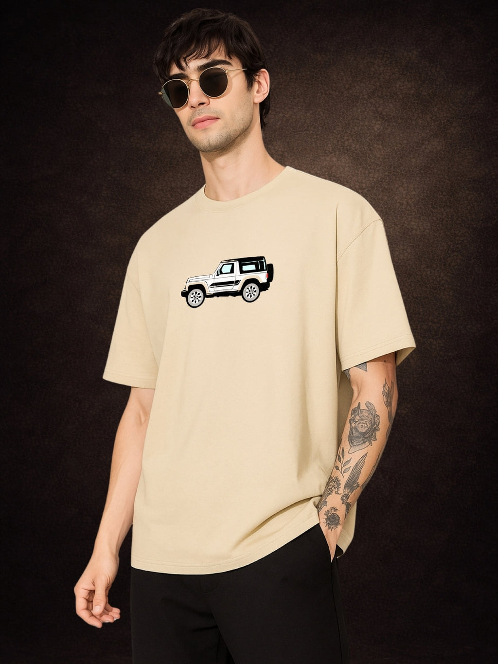 Zwuri Men | Thar - Caramel Kiss Oversized T-Shirt