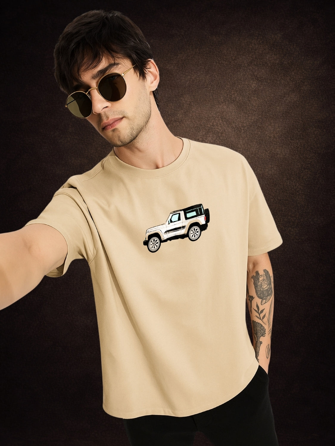 Zwuri Men | Thar - Caramel Kiss Oversized T-Shirt