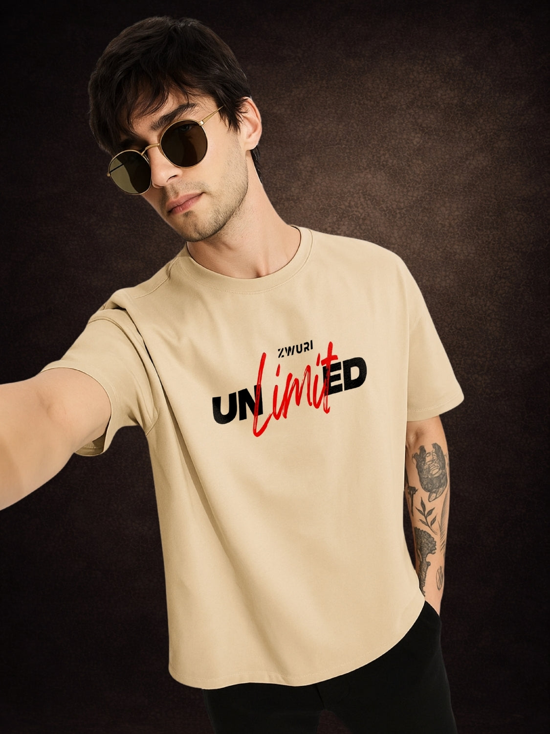 Zwuri Men | Unlimited - Caramel Kiss Oversized T-Shirt