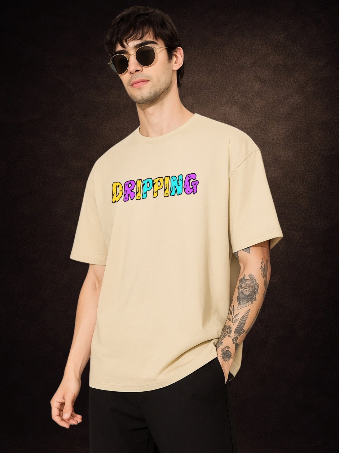 Zwuri Men | Dripping - Caramel Kiss Oversized T-Shirt