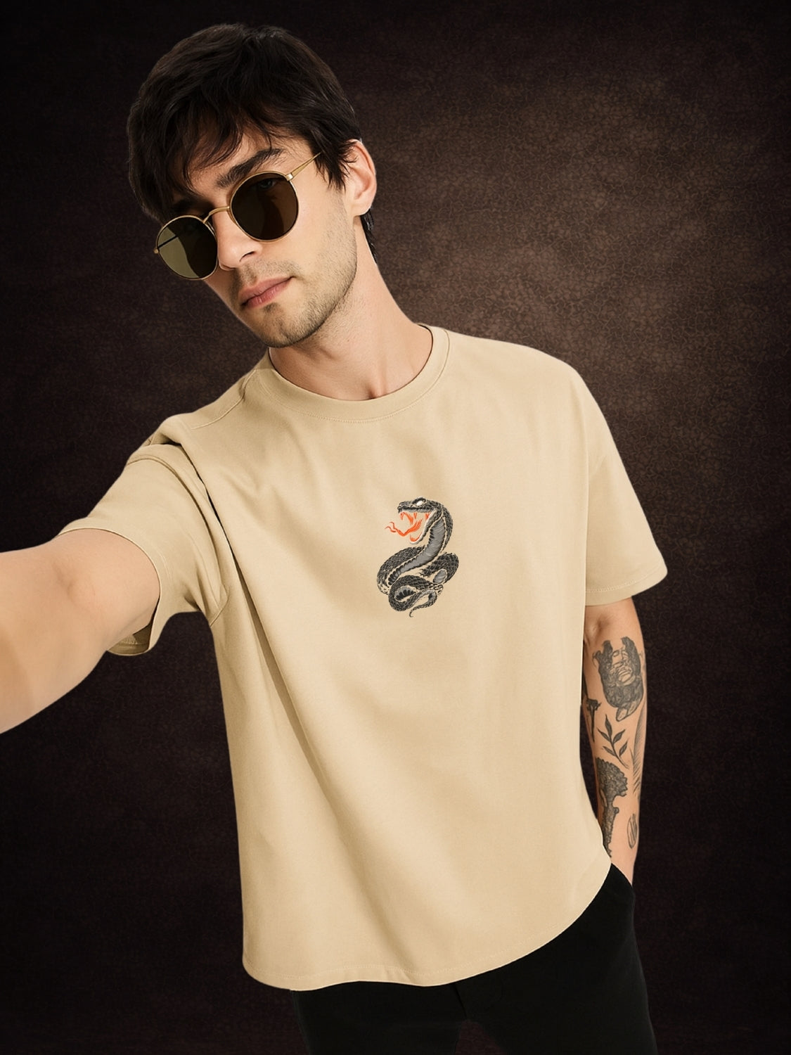 Zwuri Men | Vipers - Caramel Kiss Oversized T-Shirt