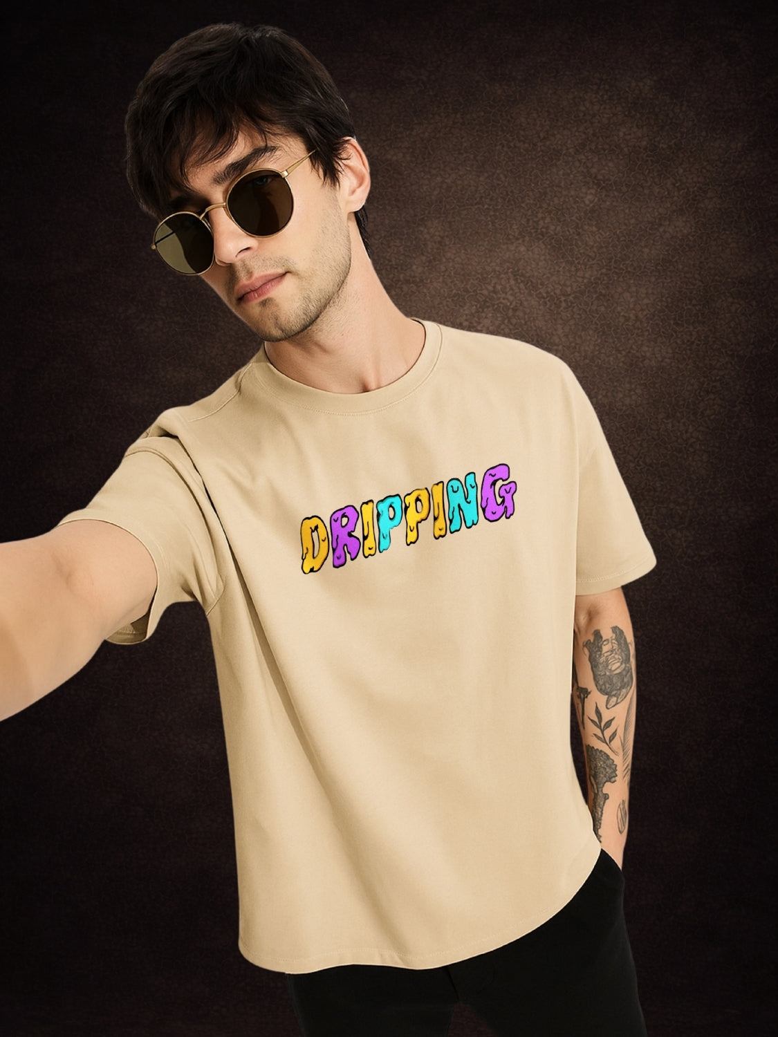 Zwuri Men | Dripping - Caramel Kiss Oversized T-Shirt