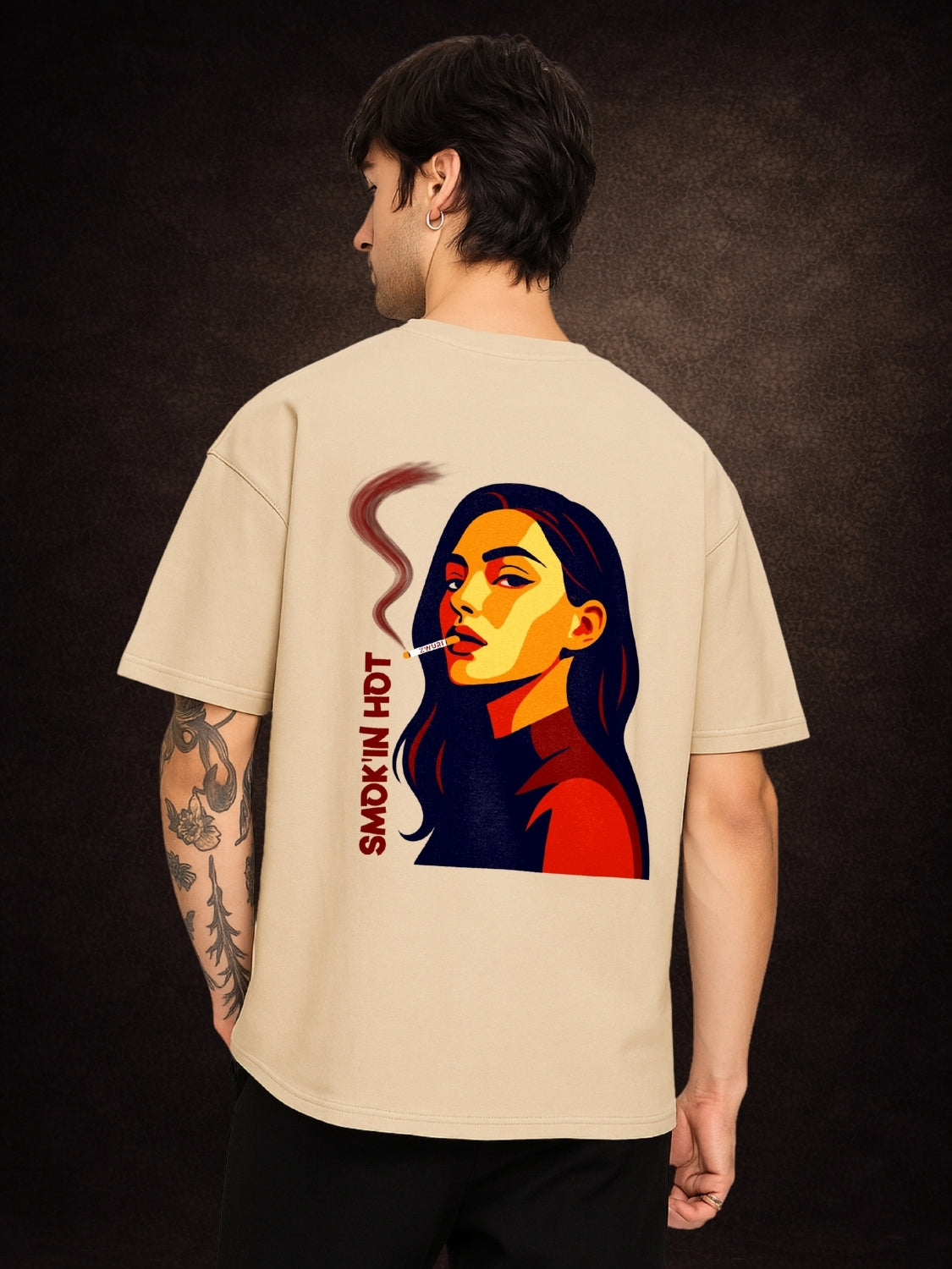 Zwuri Men | Smoking Hot - Caramel Kiss Oversized T-Shirt