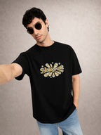 Zwuri Men | Hologram - Pitch Black Oversized T-Shirt