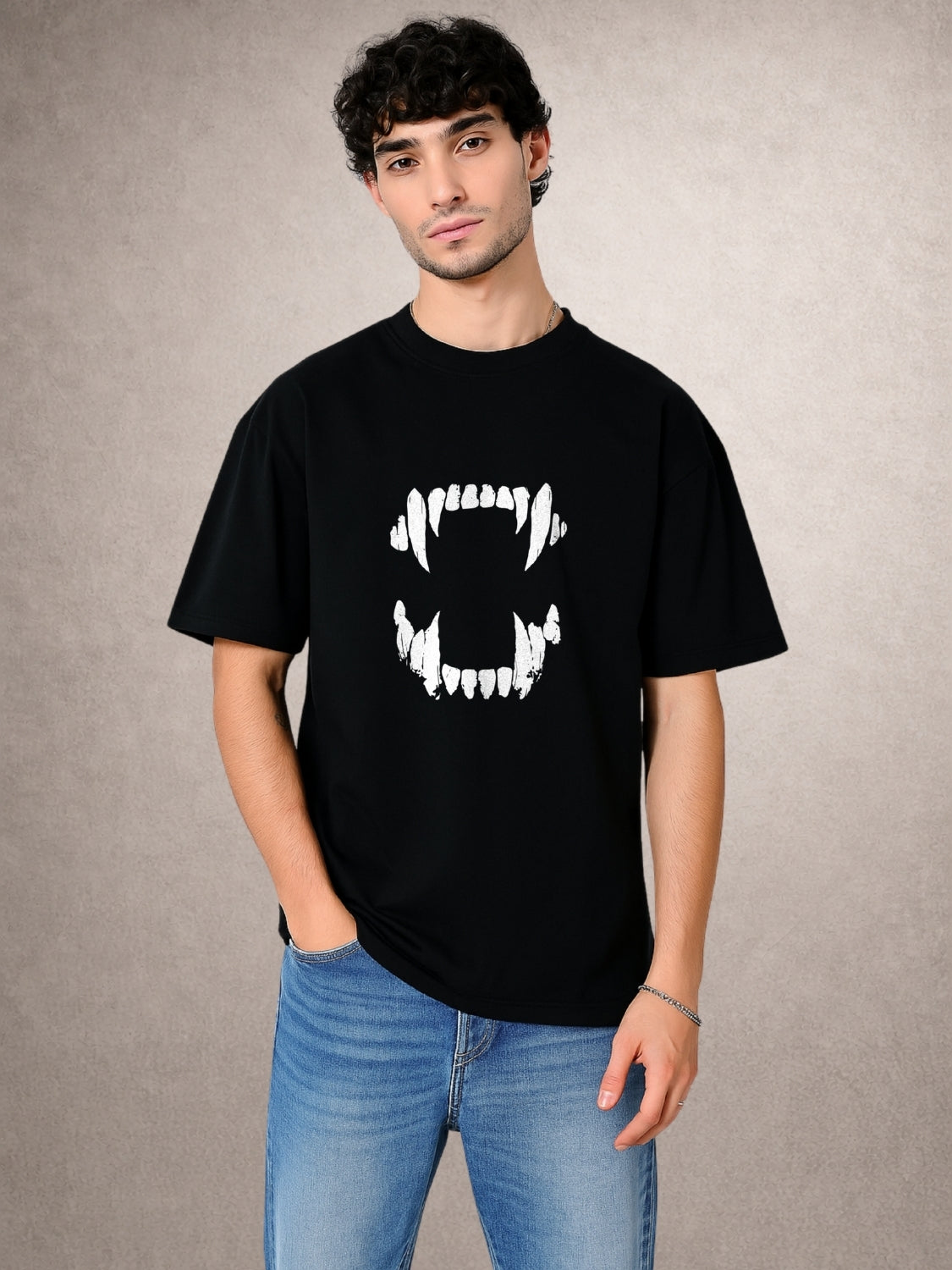 Zwuri Men | Rave - Pitch Black Oversized T-Shirt