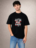 Zwuri Men | All We Have Is Now - Pitch Black Oversized T-Shirt