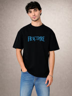 Zwuri Men | Fracture - Pitch Black Oversized T-Shirt