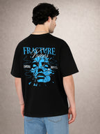 Zwuri Men | Fracture - Pitch Black Oversized T-Shirt