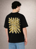 Zwuri Men | Hologram - Pitch Black Oversized T-Shirt