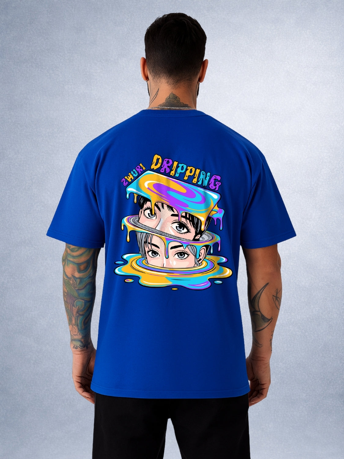 Zwuri Men | Dripping - Ocean Breeze Oversized T-Shirt