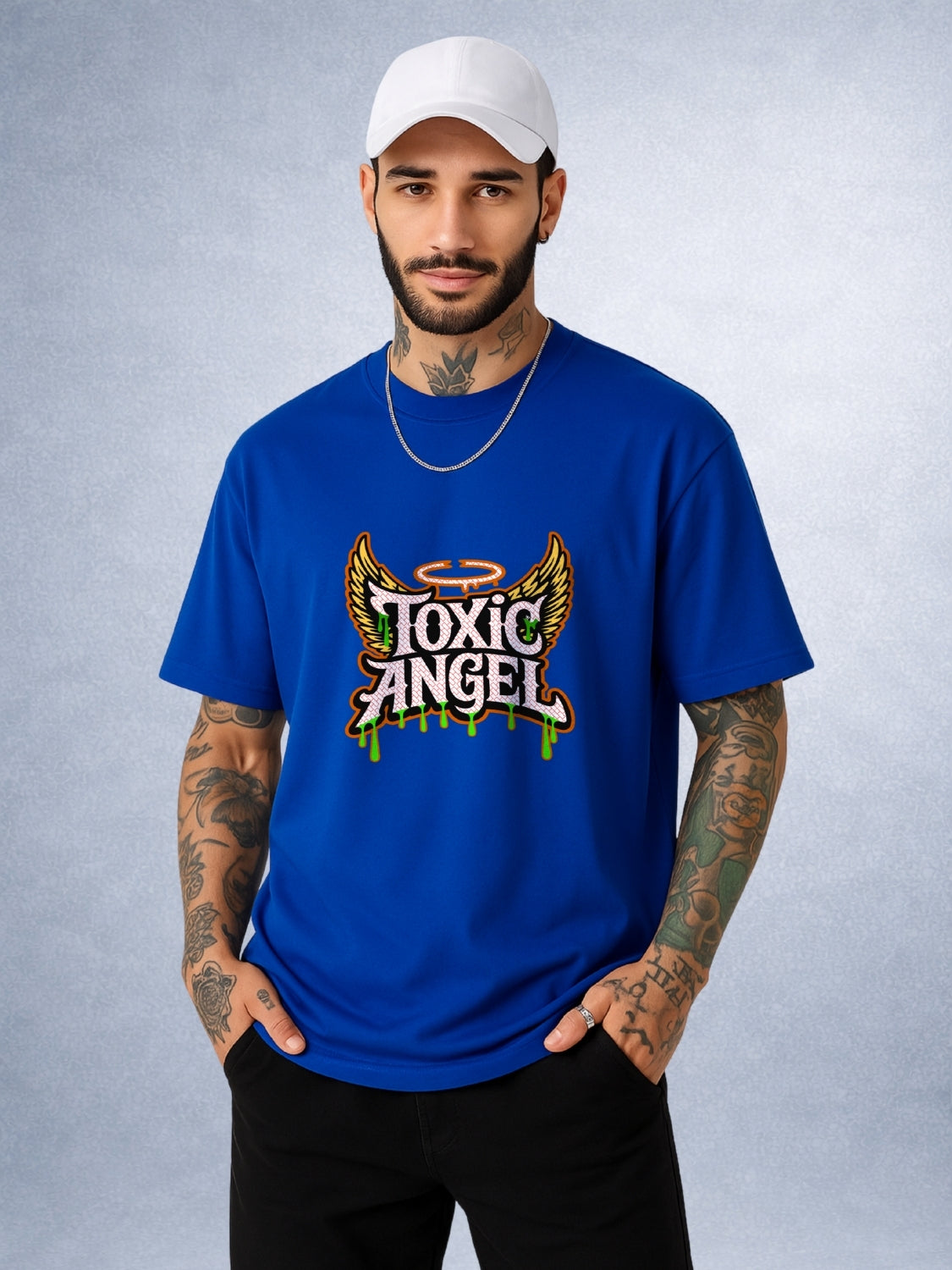 Zwuri Men | Toxic Angel- Ocean Breeze Oversized T-Shirt
