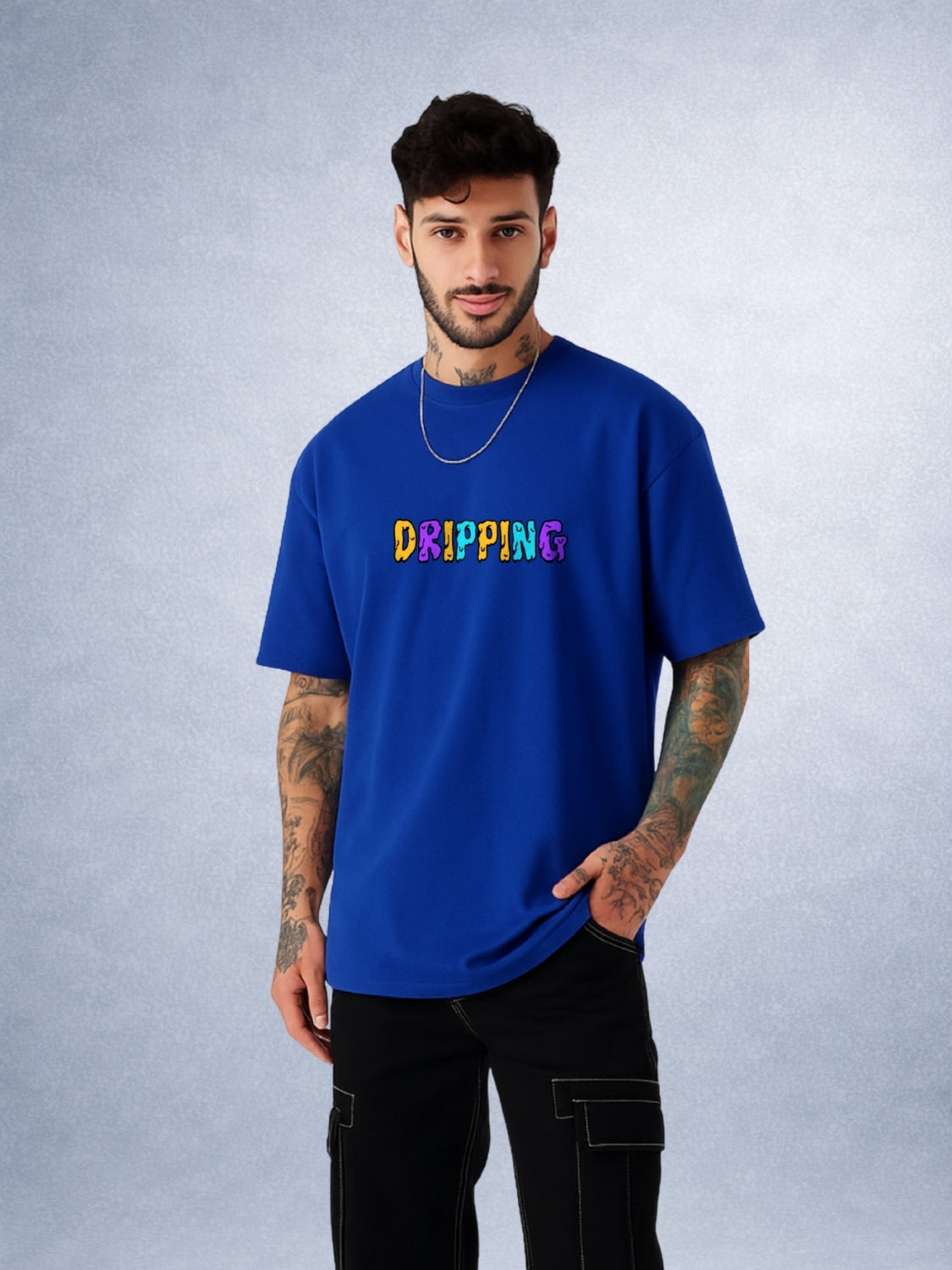Zwuri Men | Dripping - Ocean Breeze Oversized T-Shirt