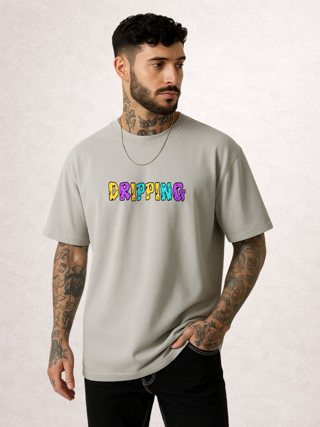 Zwuri Men | Dripping - Concrete Jungle Oversized T-Shirt