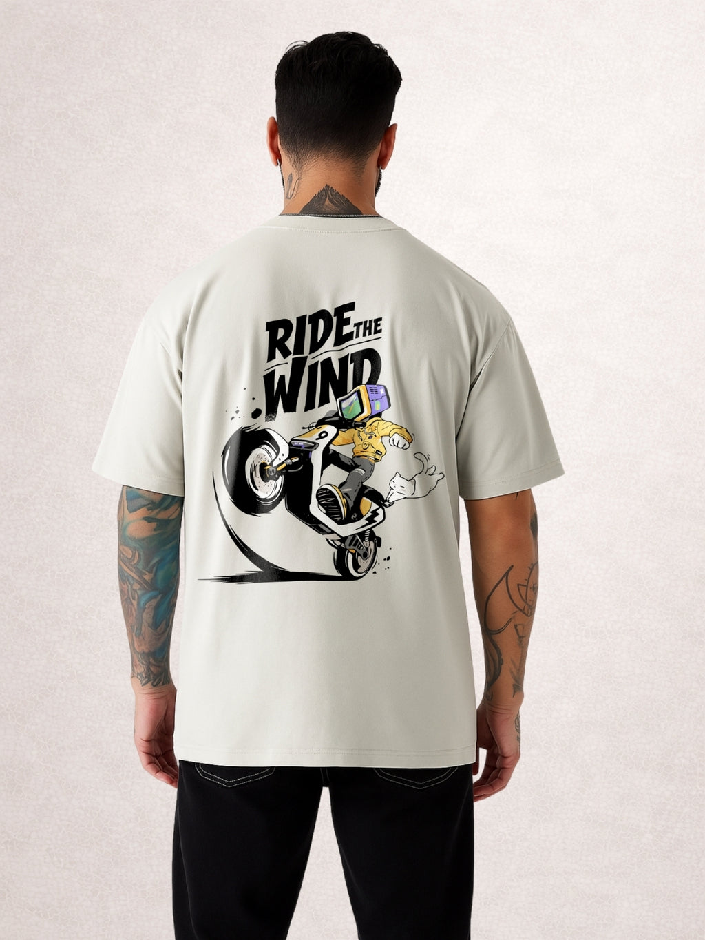 Zwuri Men | Ride The Wind - Concrete Jungle Oversized T-Shirt