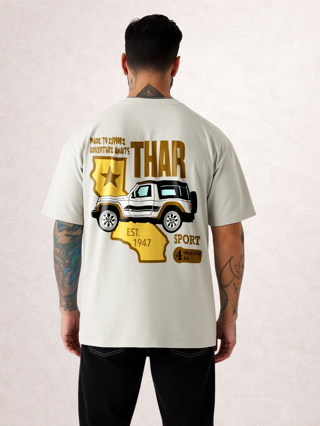 Zwuri Men | Thar - Concrete Jungle Oversized T-Shirt