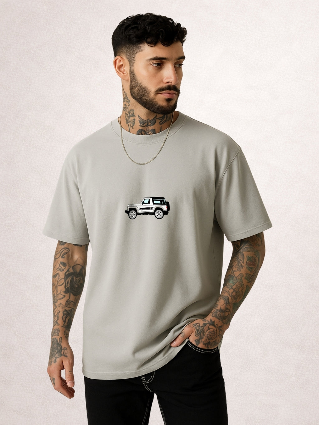 Zwuri Men | Thar - Concrete Jungle Oversized T-Shirt