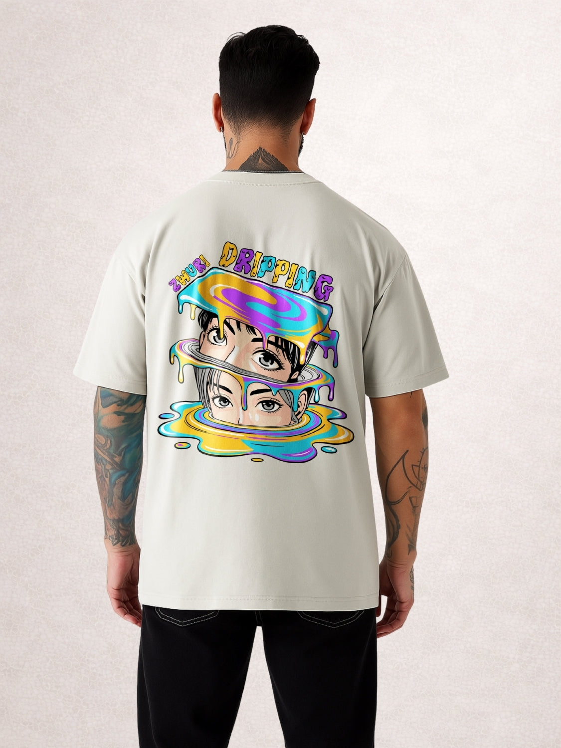 Zwuri Men | Dripping - Concrete Jungle Oversized T-Shirt