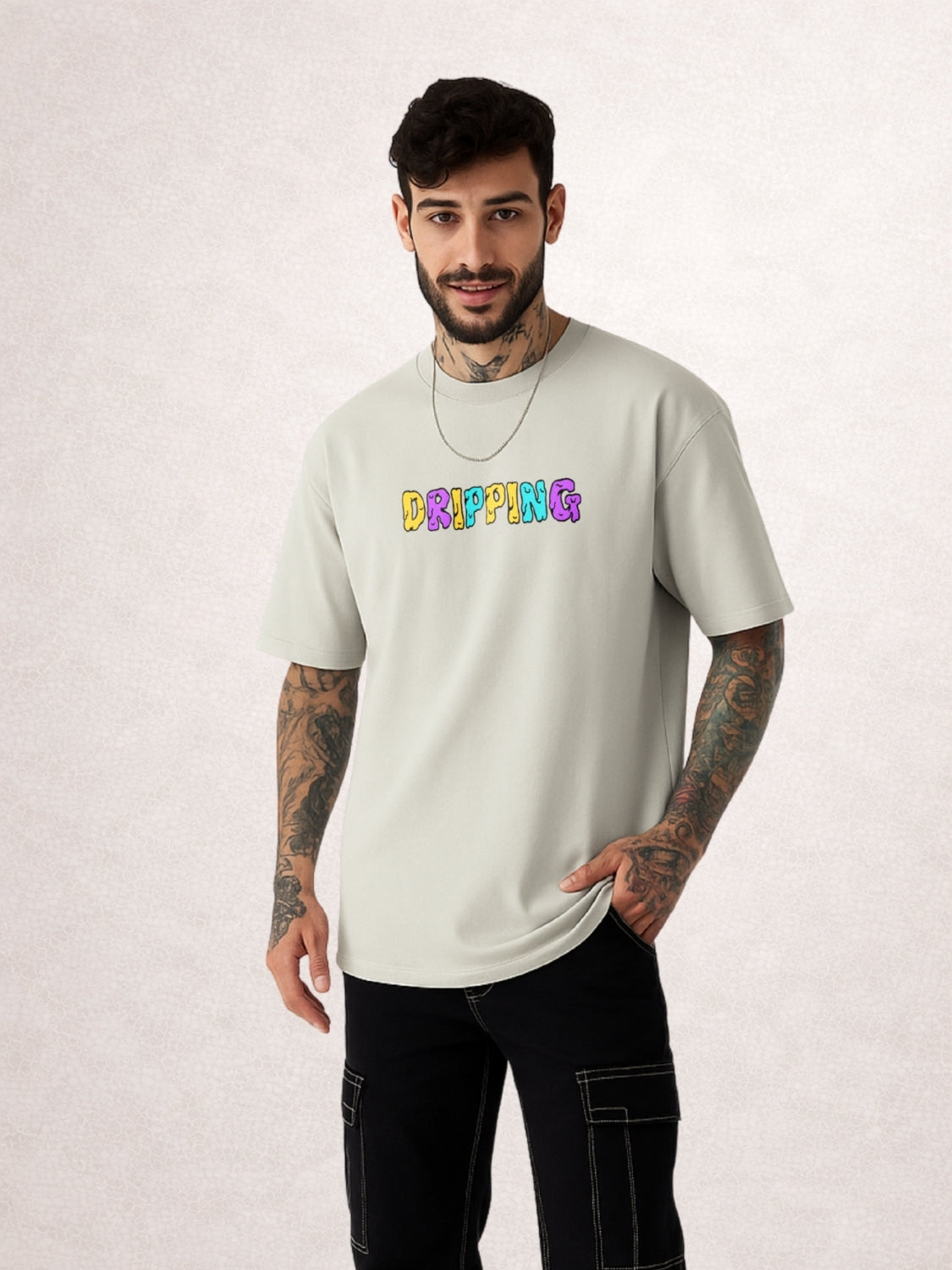 Zwuri Men | Dripping - Concrete Jungle Oversized T-Shirt