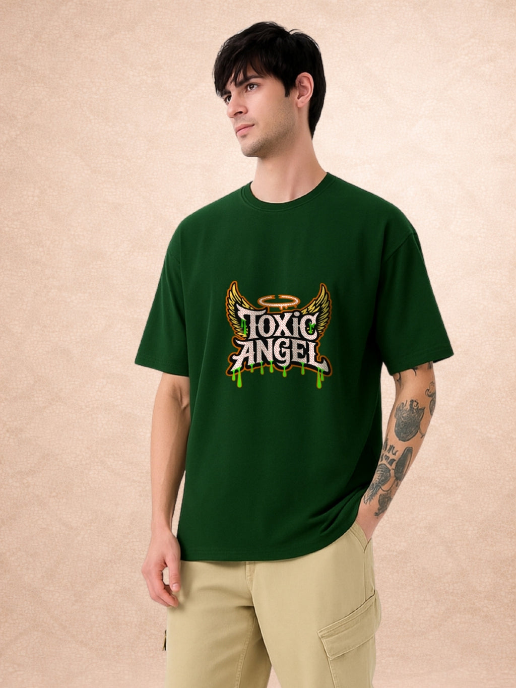Zwuri Men | Toxic Angel - Jungle Vibe Oversized T-Shirt