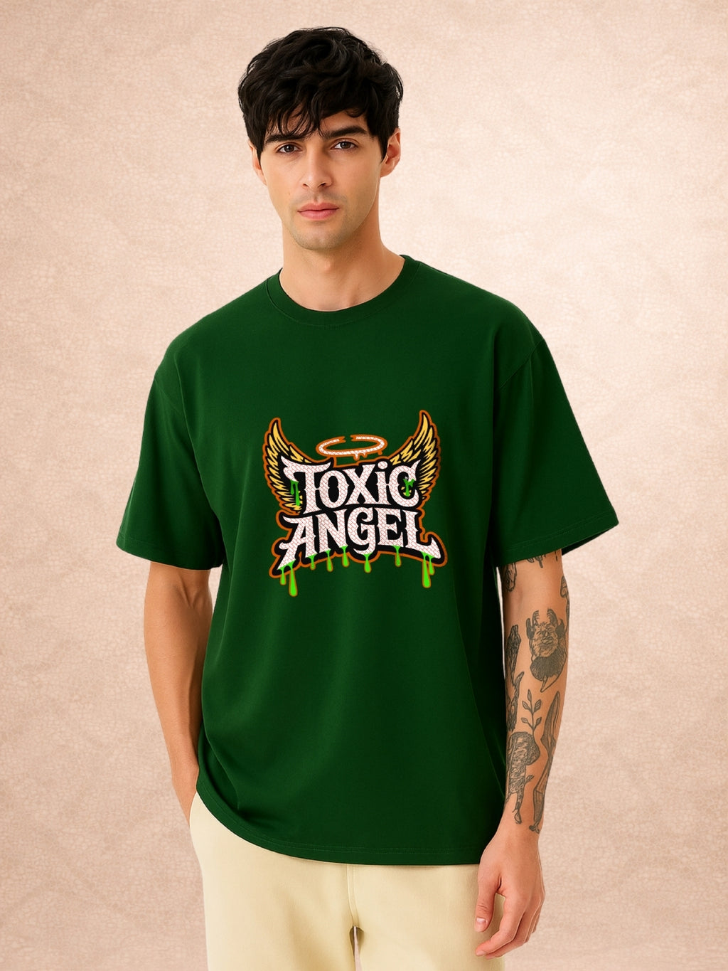 Zwuri Men | Toxic Angel - Jungle Vibe Oversized T-Shirt