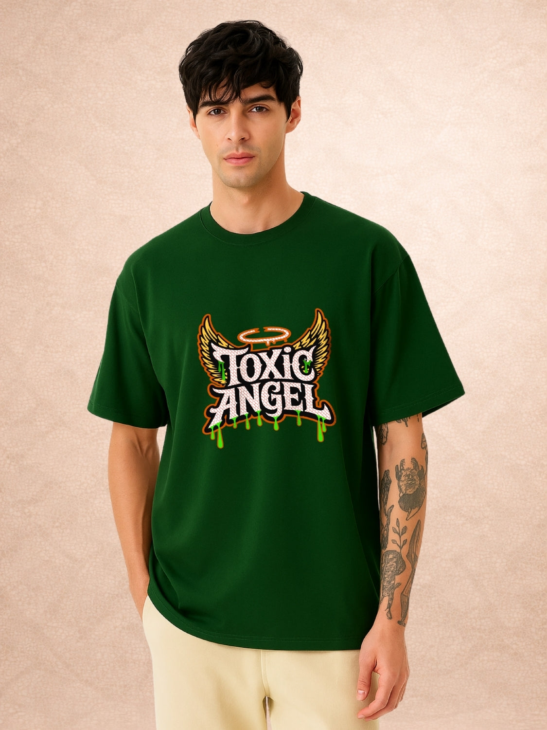 Zwuri Men | Toxic Angel - Jungle Vibe Oversized T-Shirt