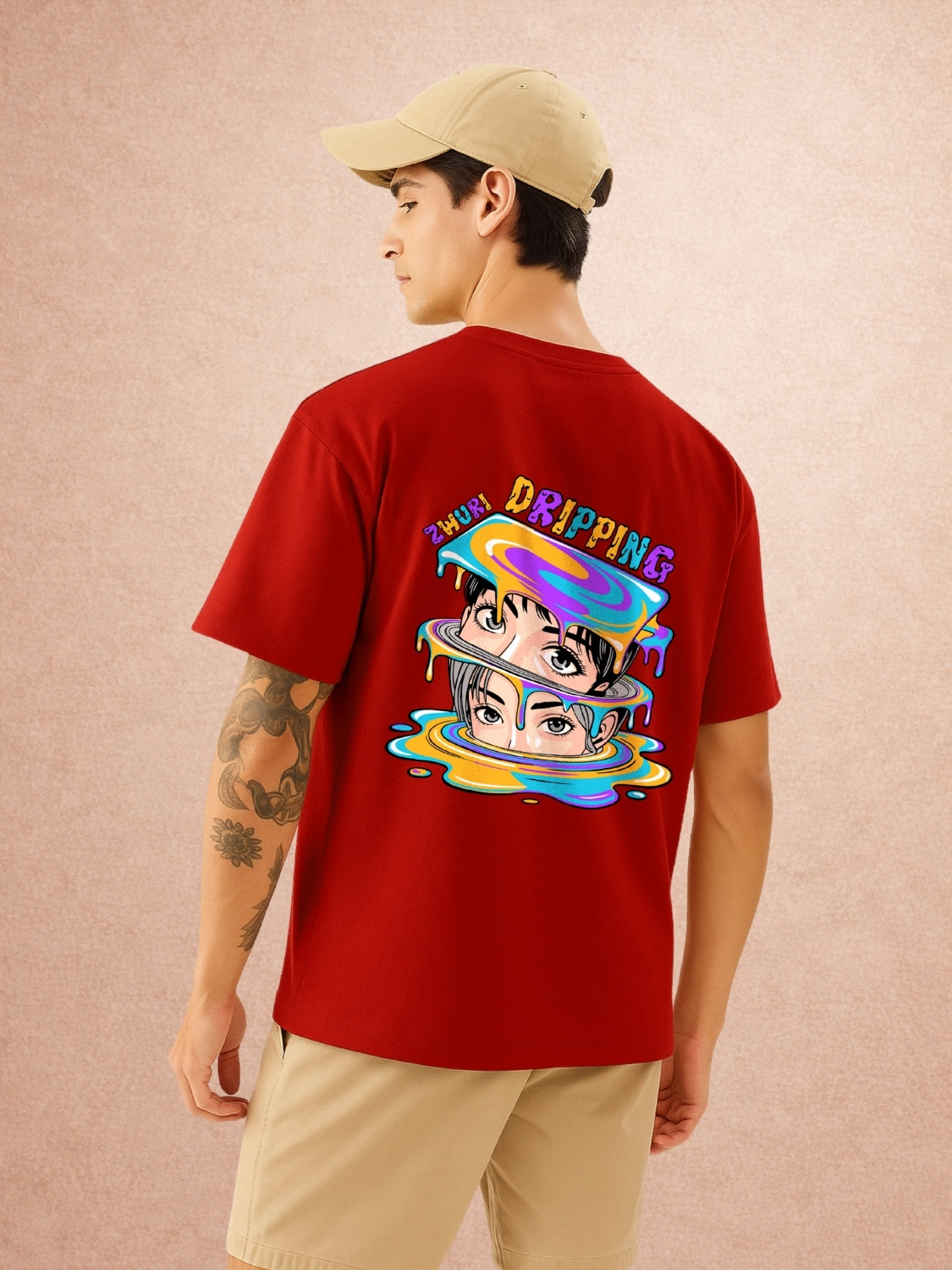 Zwuri Men | Dripping - Cherry Bomb Oversized T-Shirt