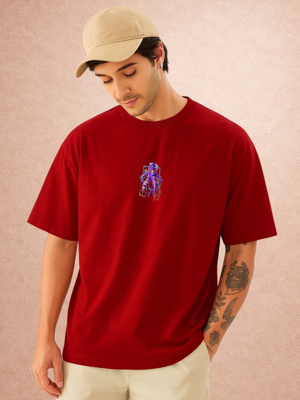 Zwuri Men | Octahand - Cherry Bomb Oversized T-Shirt